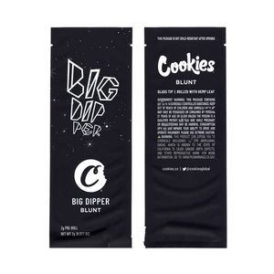 Cookies 2G Preroll Blunt embalaje vacío tubo pop punta de vidrio y pegatinas