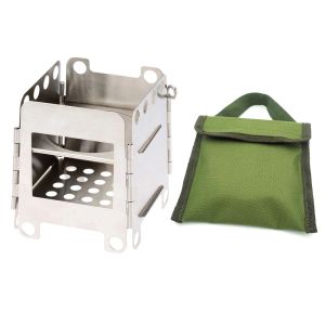 Valoir à bois Brandeurs en bois camping poêle en bois protable pliant en acier inoxydable poêle à bois randonnée Cuisine Cuisine Picnique BBQ ustensiles de cuisine Supplies