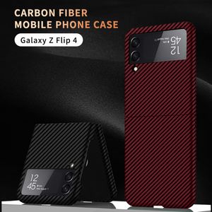 Études cool en fibre de carbone pour Samsung Galaxy Z Flip 4 Couvercle d'armure PC Matte