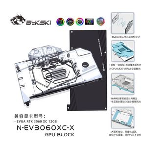 Refroidissement BYKSKI GPU Color Water Block pour public EVGA RTX 3060 XC 12 Go Carte graphique refroidie Radiateur de panier refroidit NEV3060XCX