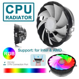 Refroidissement Nouveau arrivée RVB CPU CPU Color ventilateur de chaleur pour le refus pour Intel 1156/1155/1151/1150 / 775 AMD AM3 + AM2 + Ventils d'ordinateur Accessoires de refroidissement