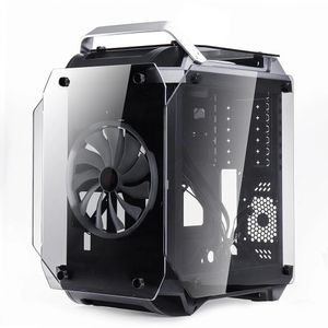 Coolman Gorilla Vidrio templado ATX Estuche para juegos de computadora Water Cool Air PC con dos ventiladores de enfriamiento de 200 mm - Azul