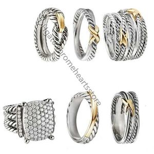 Anneaux de cuivre torsadés Femmes tressées Taille6-9 Designer Classic Men Bijoux de la mode Ring Casse