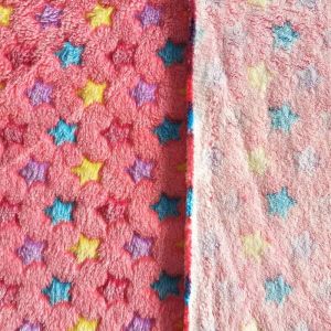 Coral Fleece Flannel Tissu 3d étoiles Modèle Vêtements de flanelle Home Textile Pyjamas Polon de laine Tissu de laine DIY Couture à la main