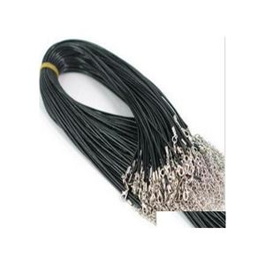 Cord Wire 100Pcslot collar de goma negro con cierres de langosta para Diy Craft joyería de moda 18 pulgadas W47015558 Drop Delivery Finding Dhljq