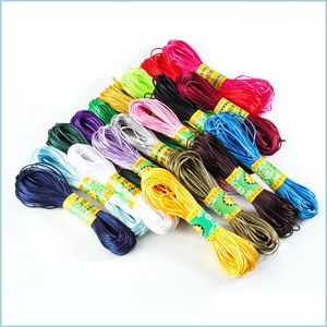 Cable de alambre 20M 1,5 Mm mezcla de colores nailon negro cola de rata satén chino anudado seda Rame cordón rebordear trenzado Shamballa cuerda hilo Jewe Dhyrf