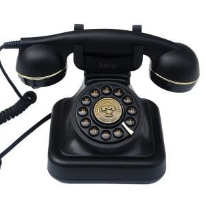 Teléfono de teléfono fijo negro con cable para el hogar antiguo teléfono antiguo de marcado con teléfono fijo de muti-función mini teléfono