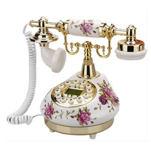 Téléphone filaire rétro téléphone fixe pour la maison/bureau/el chine céramique téléphones antiques vieux mode décor téléphone de bureau 240102