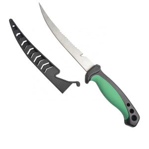 Couteau à filet de poisson sans fil, manche Pmaler souple, couteau de pêche, meilleurs cuivres, sac en métal PP pour l'extérieur, acier inoxydable vert