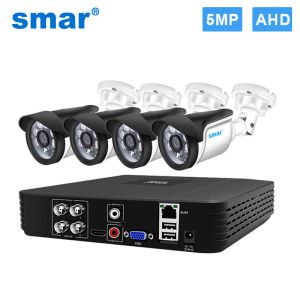 Système de caméra de sécurité SMAR CORDS 4CH 5MN HD DVR Kit CCTV 4PCS 5MP AHD CAME CAMER