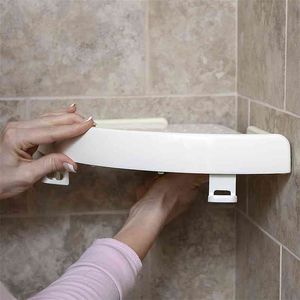 Étagère de rangement d'angle organisateur cosmétique douche étagère murale maison cuisine salle de bain étagères plastique 210423