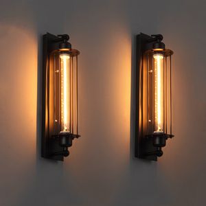 Pasillo Vintage lámpara de pared E27 110-220V LED Industrial luz ojo-linterna interior Retro luz con bombilla LED de tungsteno