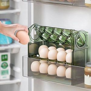 Sacs à cosmétiques 30 grilles, boîte de rangement d'œufs, support de boîtier, conteneur de poulet de grande capacité Transparent avec poignée pour réfrigérateur