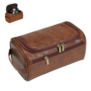 Bolsas cosméticas Casos Hombres Vintage Lujo Bolsa de aseo Necesario de viaje Maquillaje de negocios Masculino Organizador de almacenamiento colgante Lavado 231208