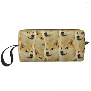 Sacs de cosmétiques Cuyer Ship Dog Doge Doge Portable Makeup For Travel Camping Outside Activity Toitry Bank Sac