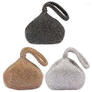 Bolsas de cosméticos elegantes para mujer, bolsos de mano con diamantes de imitación para noche, bolso brillante para cena, fiesta, boda, hombro, axila