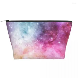 Bolsas cosméticas Galaxy Nebulosa Trapezoidal Magno portátil Caja de bolsas de almacenamiento diarias para joyería de tocador de viaje