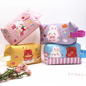 Sacs à cosmétiques Ins Style Portable Cartoon Bear Storage Case Makeup Pouch Pencil Bag Wash