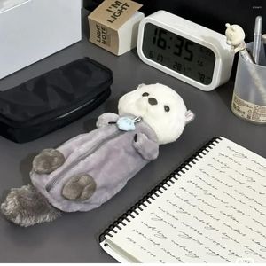 Sacs à cosmétiques Kawaii Sea Otter Papeterie Mini sac à main pochette pochette à monnaie mignon portefeuille maquillage organisateur de voyage