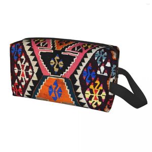 Sacs de cosmétiques Kilim Navaho TEAGE TEXTIles Sac de voyage Tribal Tribal Persan Persan Art Maquillage Traitry Organisateur Organisateur DOPP Kit Dopp