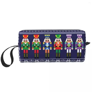 Sacs de cosmétique Sac de toilette de casse-noix pour femmes Noisette de Noël Toy Soldier Makeup Organisateur Lady Beauty Storage Dopp Kit Box