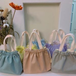 Sacs cosmétiques simples simples de poutre à lunch japonais Boîte de port de port trawstring mignon de sac à main niche légère niche polyvalente