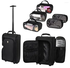 Sacs à cosmétiques roulant sac à dos cométique femmes chariot étui de maquillage sac artiste professionnel maquillage valise stockage