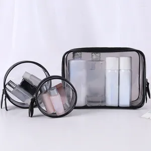 Bolsas de cosméticos de PVC transparente para mujer, artículos de tocador para niña, estuches de maquillaje impermeables, organizador de viaje, almacenamiento de belleza