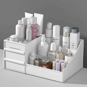 Organisateur cosmétique Nouveau dortoir Cosmetics Box Skin Plastique 1 pièce Finie Table de tiroir de maquillage blanc Storage et rack de soins Q240429