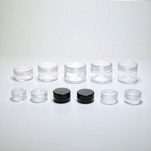 Récipient vide d'échantillon cosmétique 1 3 5 10 20 pots de 30 grammes Pot rond en plastique de 5ML avec couvercle à vis, petite bouteille de 5G pour maquillage, ombre à paupières, ongles, peinture en poudre, bijoux