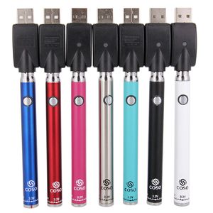 Coso bottom twist batterie de préchauffage à tension variable stylo vape préchauffer la batterie 380mah 3.3-3.8 pour les cartouches épaisses de vapeur 510 fil Oringinal