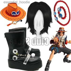 Cosplay Anime Costumes Anime Fire Fist Ai Si perruque vêtements accessoires jeu de rôle pièces de pirate Portgas D. Ace chapeau bracelet chaussures et bottes de jeu de rôleC24321