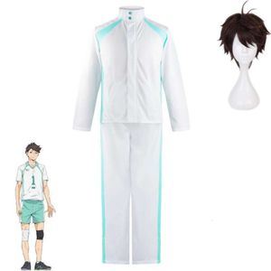 Cosplay Anime Haikyuu Oikawa Tooru Cosplay disfraz peluca Aoba Johsai equipo de voleibol escolar uniforme Halloween ropa deportiva traje