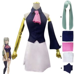 Cosplay Anime los siete pecados capitales Elizabeth Liones Cosplay disfraz peluca diosa Clan mujer Sexy uniforme de camarera traje de Halloween