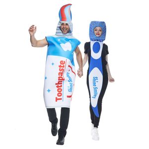 cosplay Eraspooky drôle adulte brosse à dents et dentifrice Costume Halloween Couple Costumes carnaval fête Pourim habiller 2 pièces Setcosplay