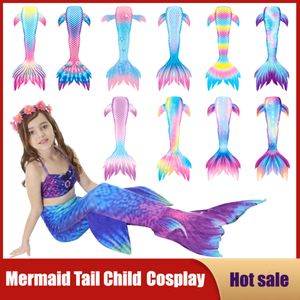 Cosplay fantasía colas de sirena niños vestido de natación fiesta Halloween Cosplay disfraces niños Bikini traje de baño niña playa traje de baño