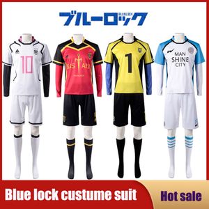 Jeu de Cosplay Anime Blue Lock, Costume de Cosplay, perruque, short, T-shirt, bas Isagi Bachira Chigiri Nagi Reo Ness, vêtements de Football pour hommes