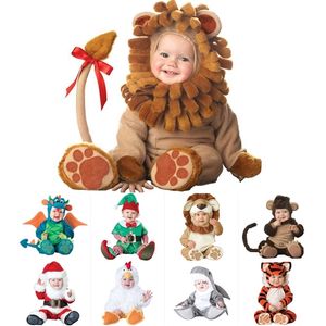 Cosplay Halloween Christmas Party Clothes Baby Jumpsuit Animal Dragon Dinosaur Cow Gorilla Climb Winter Cute Costume 230810