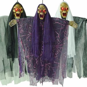 Cosplay Bruja de Halloween Colgante Casa Embrujada Decoración Esqueleto Eléctrico Control de Voz Fantasma Colgante Tricky Horror Toy Props G220819