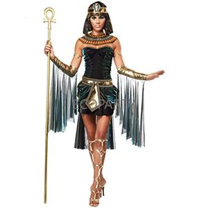 cosplay Halloween femmes adulte Costume Costume femme robe bal Cosplay chapeaux doré égyptien pharaon Cléopâtre fête vêtementscosplay