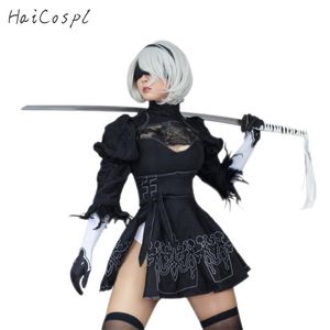 Traje de Cosplay de Anime para mujer, conjunto de disfraz, disfraz de fiesta de Halloween para niñas, vestido negro, maquillaje, escenario, uniforme Sexy de amazona