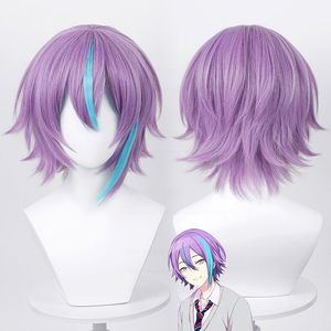 Cosplay Wigs Kamishiro Rui Cosplay Wig Project SEKAI COLORFUL STAGE Mixed Purple Blue Heat Resistant Synthetic Hair Wigs Wig Cap 230904