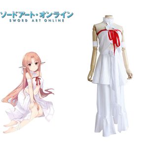 Cosplay Yuuki Asuna Cosplay SAO Sword Art Online Popular falda de Anime japonés con anillo en el brazo Leggings vestido de prisión disfraz cosplay