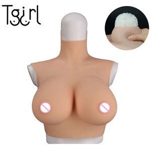 Accessoires de costumes 6ème remplissage de coton réaliste formes de poitrine en silicone faux seins rehausseur transgenre reine crosscommode plastrons