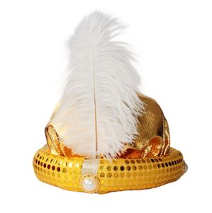 Accessoires de costumes halloween rois plumes cap cap arabe décorations de casseurs arabes sultan Prince King chapeaux