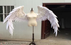 Costume d'ailes d'ange en plumes de dessin animé rouge et blanc, pour défilé de mode, accessoires de tournage de mariage, costume de jeu Cosplay2609875