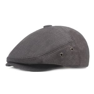 Coton mélanges hommes chapeau printemps mince rétro casquette à visière Ivy Cabbie casquettes d'âge moyen Plaid béret décontracté gavroche chapeaux en gros