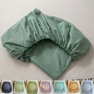 Housse de matelas en coton avec élastique, drap-housse doux et confortable, Style Ins, couleur unie, couvre-lit réglable, 240111
