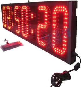 compte à rebours jusqu'à affichage LED horloge sport jeu minuterie en temps réel 12 24 heures télécommande rouge cadre en aluminium simple face peut b8060715