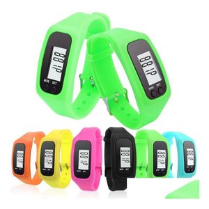 Contadores al por mayor LCD digital Podómetro Reloj inteligente MTI Sile Run Paso Distancia para caminar Contador de calorías Pulsera electrónica Color PE dhjrv